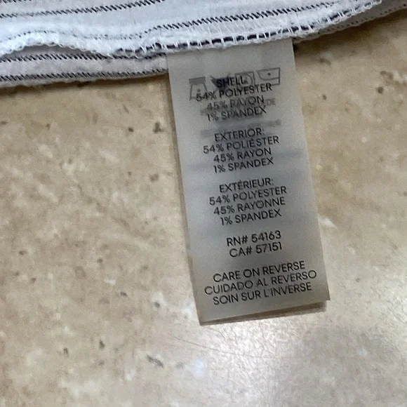 NWOT Jumpsuit Elegant Striped White with attached sash, very light and airy. - Picture 11 of 12